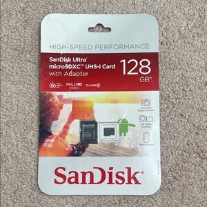 SanDisk 128GB microSDXC Card with Adapter